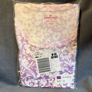 Woman Within Pink and White Floral Tunic